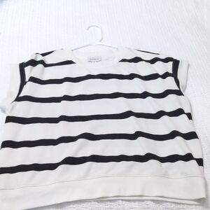 Evereve Sutton Stripe Cap Sleev Sweatshirt